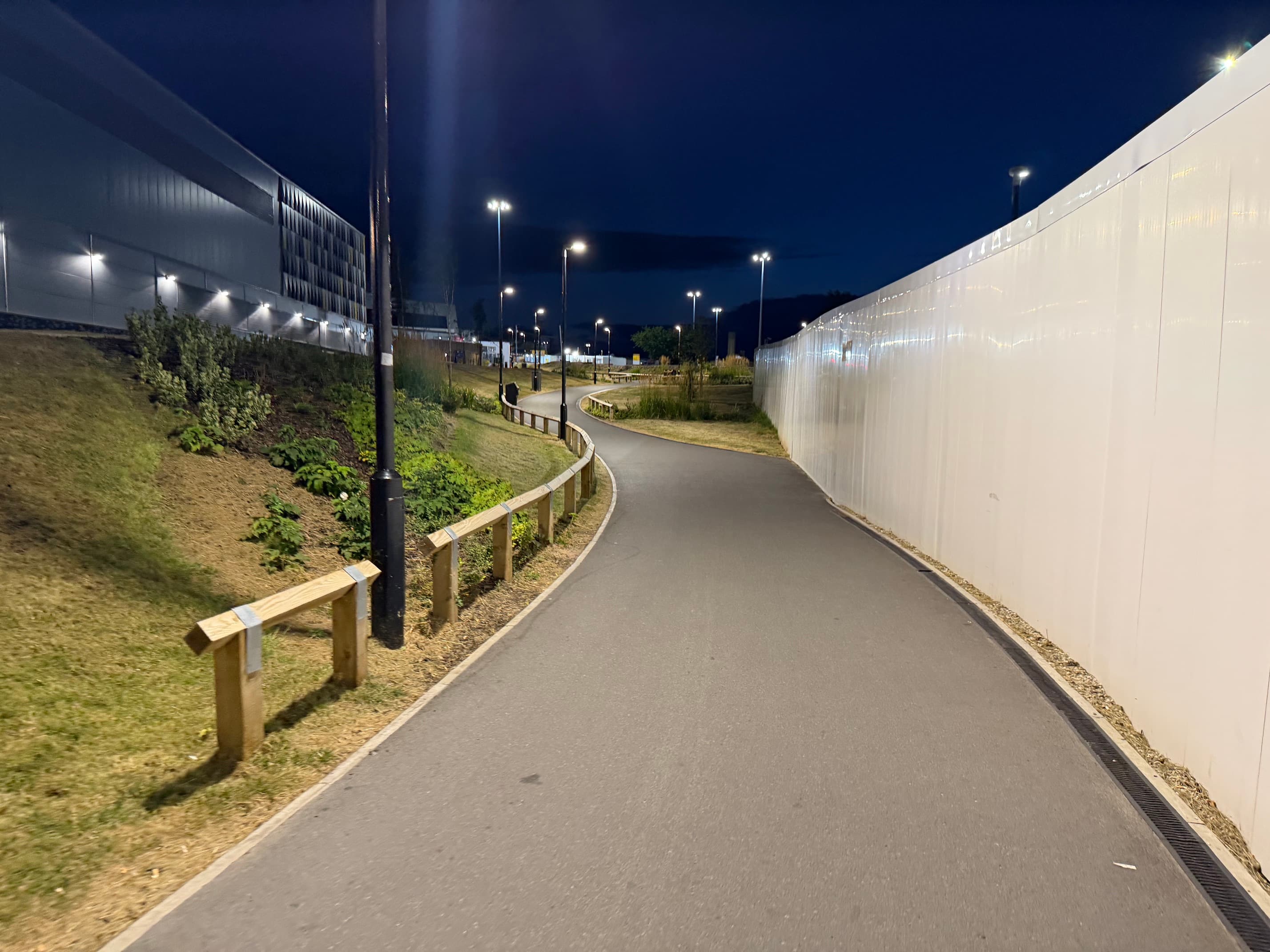 Pedestrian route leading towards Leeds Bradford Airport terminal